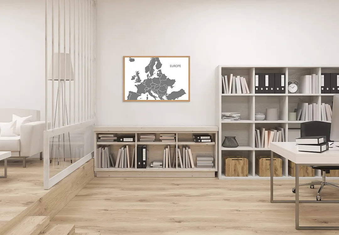 Metall Magnetboard mit hochwertigem Graue Europa Landkarte Design