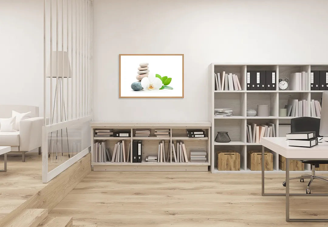 Metall Magnetboard mit hochwertigem Zen Steine Mit Orchidee Und Blad Design