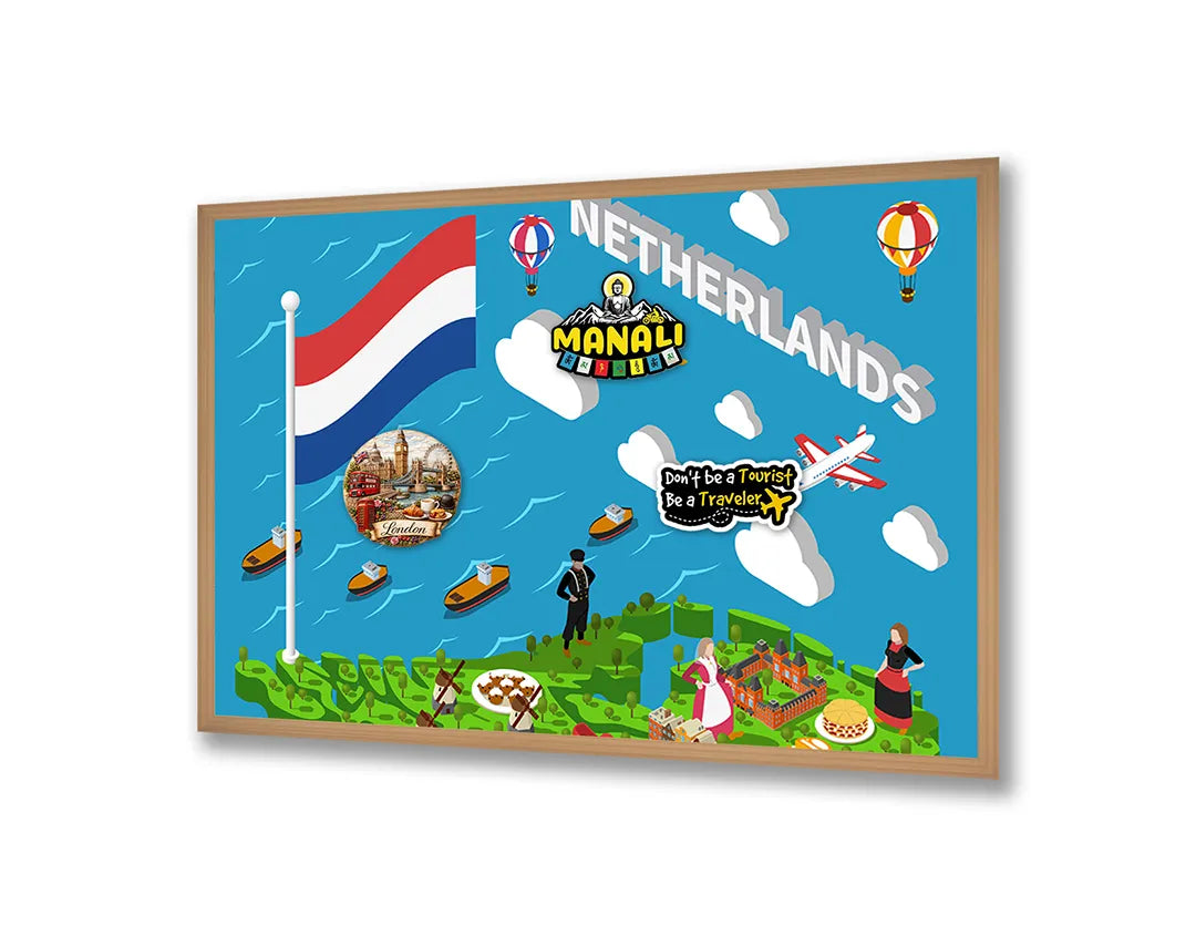 Metall Magnetboard mit hochwertigem Nederlandse Iconen Illustration Design