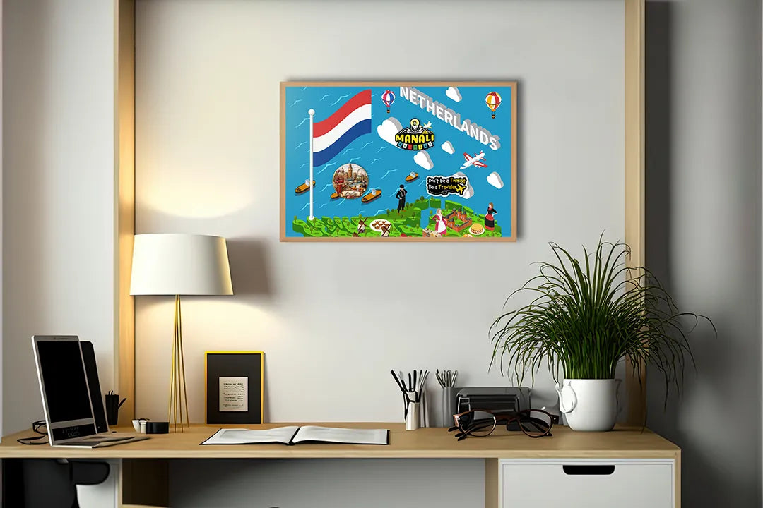 Metall Magnetboard mit hochwertigem Nederlandse Iconen Illustration Design