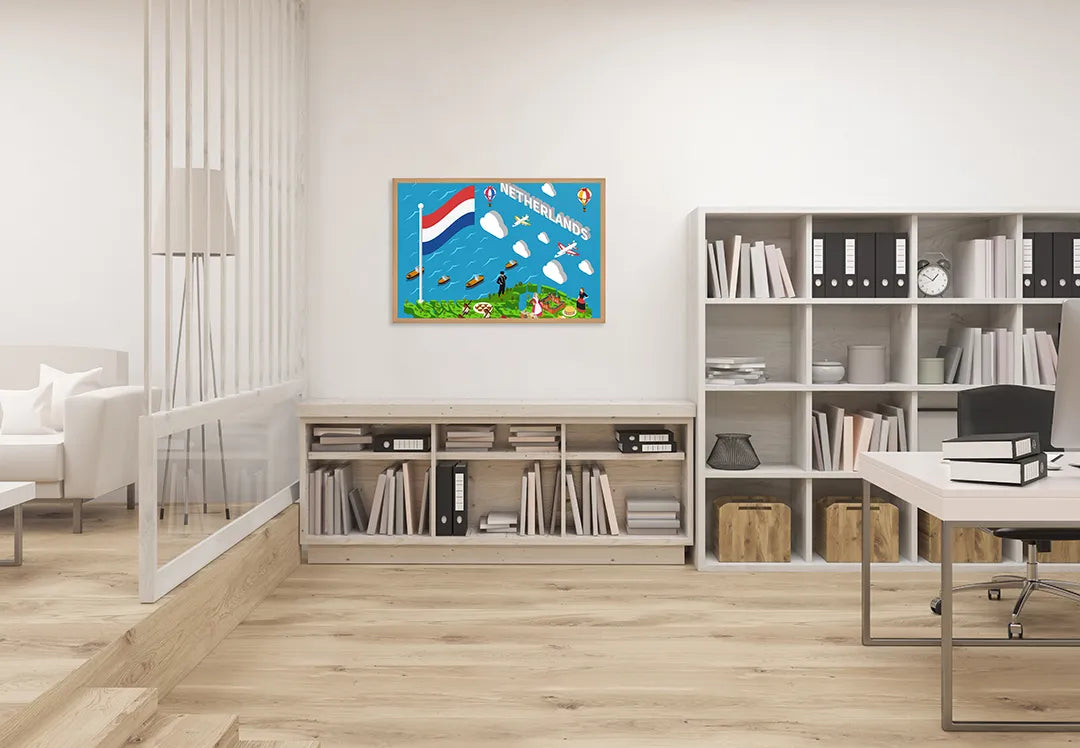 Metall Magnetboard mit hochwertigem Nederlandse Iconen Illustration Design