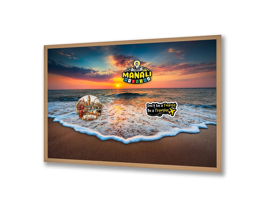 Metall Magnetboard mit hochwertigem Sonnenuntergang Über Golvend Strand Design