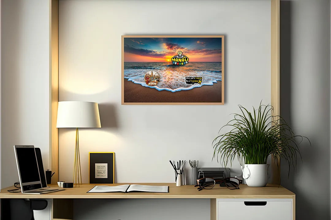 Metall Magnetboard mit hochwertigem Sonnenuntergang Über Golvend Strand Design
