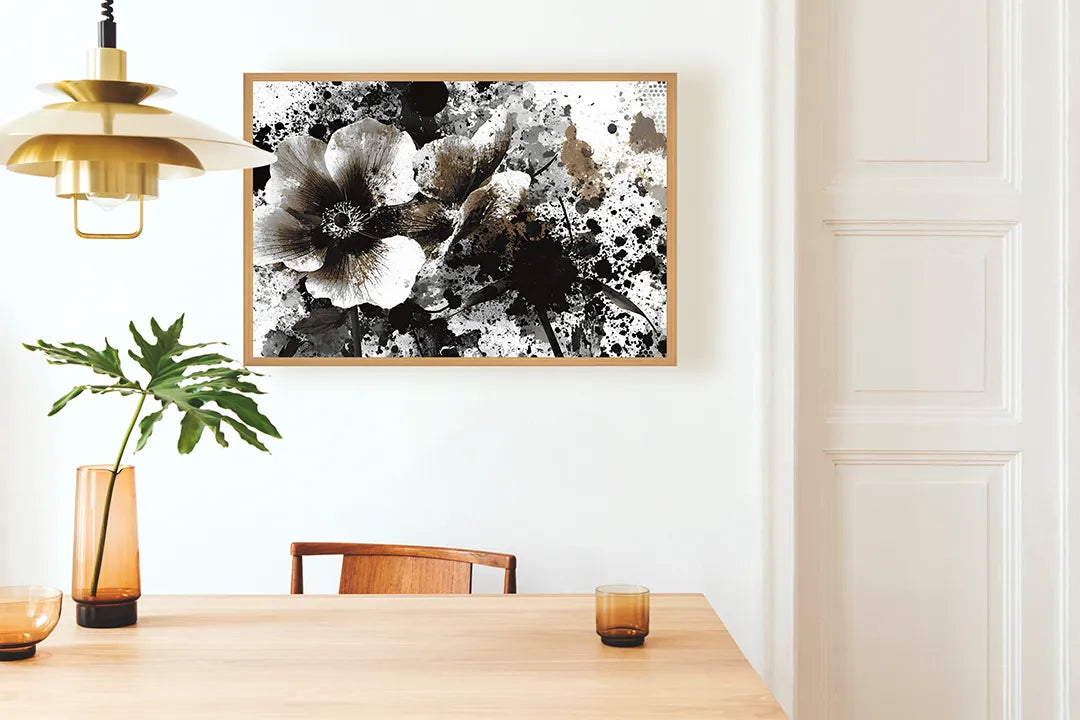 Metall Magnetboard mit hochwertigem Schwarze Tinte Blume Spritzer Design