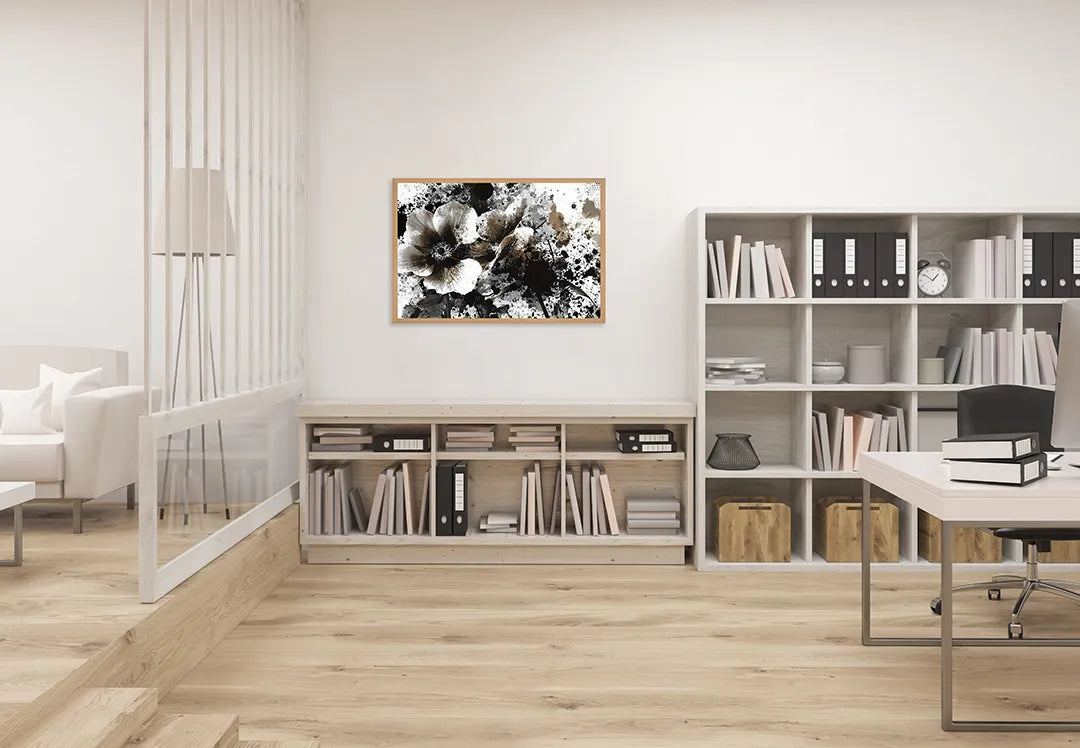 Metall Magnetboard mit hochwertigem Schwarze Tinte Blume Spritzer Design