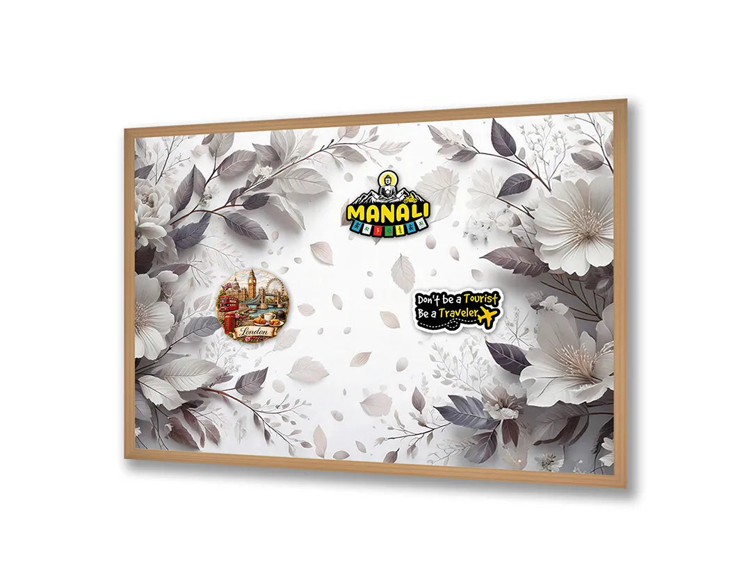 Metall Magnetboard mit hochwertigem Weiße Blumen weiche Hintergrund Design