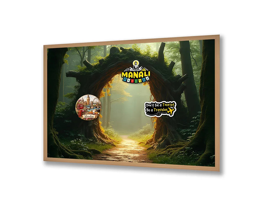 Metall Magnetboard mit hochwertigem Magische Tor in Wald Design