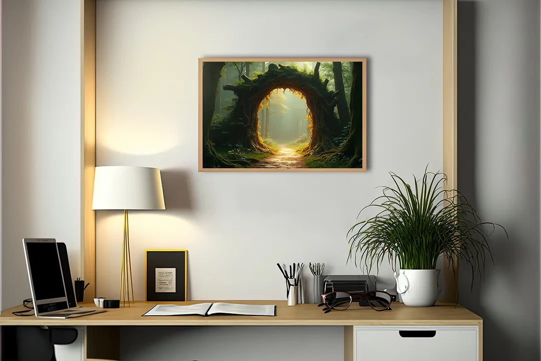 Metall Magnetboard mit hochwertigem Magische Tor in Wald Design