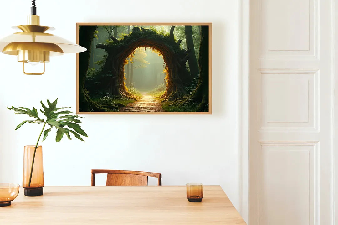 Metall Magnetboard mit hochwertigem Magische Tor in Wald Design