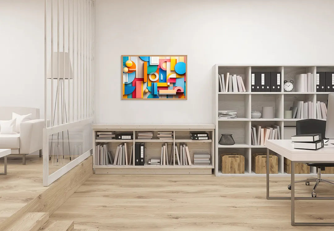 Metall Magnetboard mit hochwertigem Bunte 3d Blöcke Muster Design