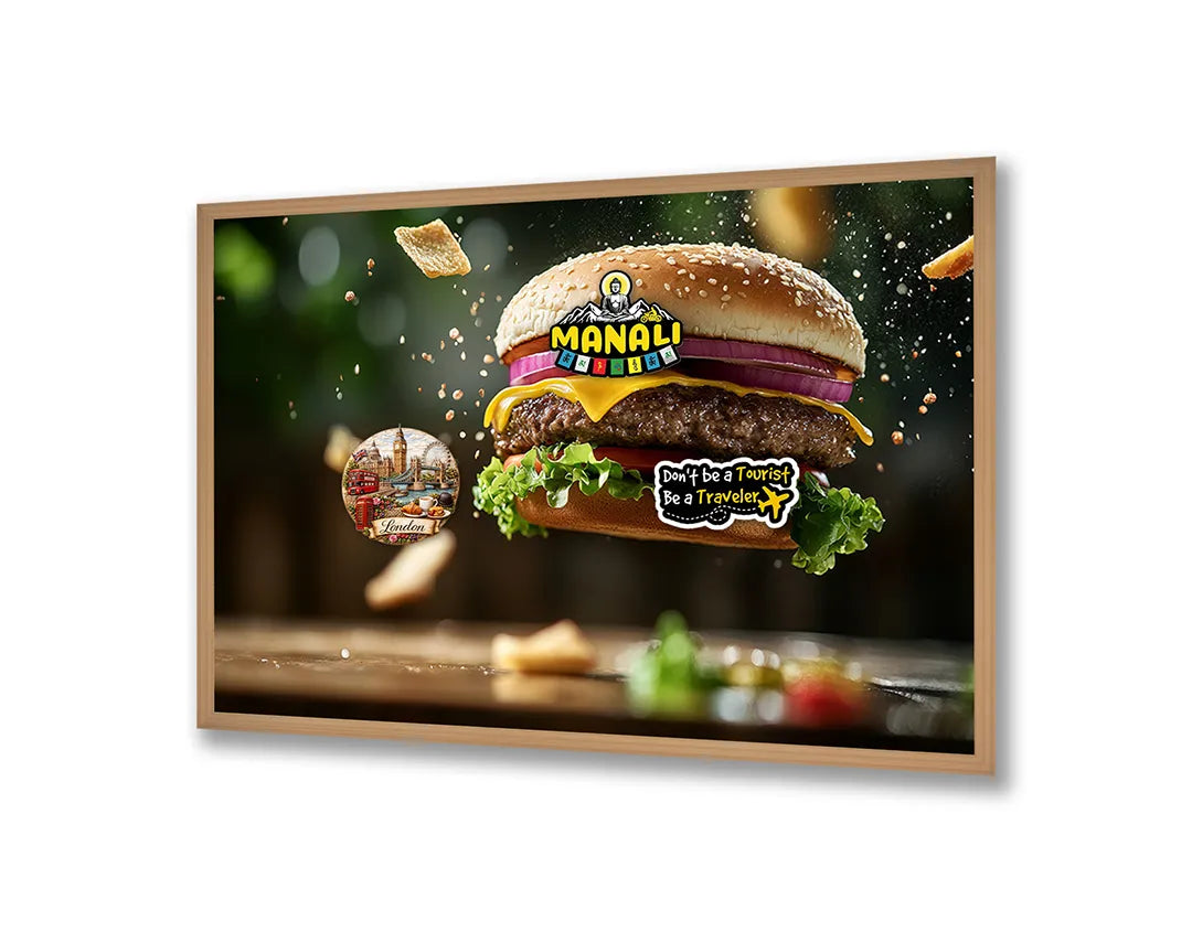Metall Magnetboard mit hochwertigem Fliegende Hamburger Zutaten Design