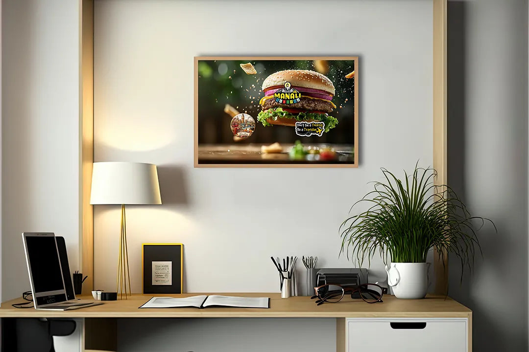 Metall Magnetboard mit hochwertigem Fliegende Hamburger Zutaten Design
