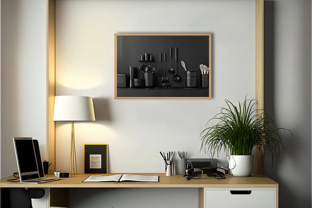 Metall Magnetboard mit hochwertigem Schwarz Küchenutensilien Regal Design