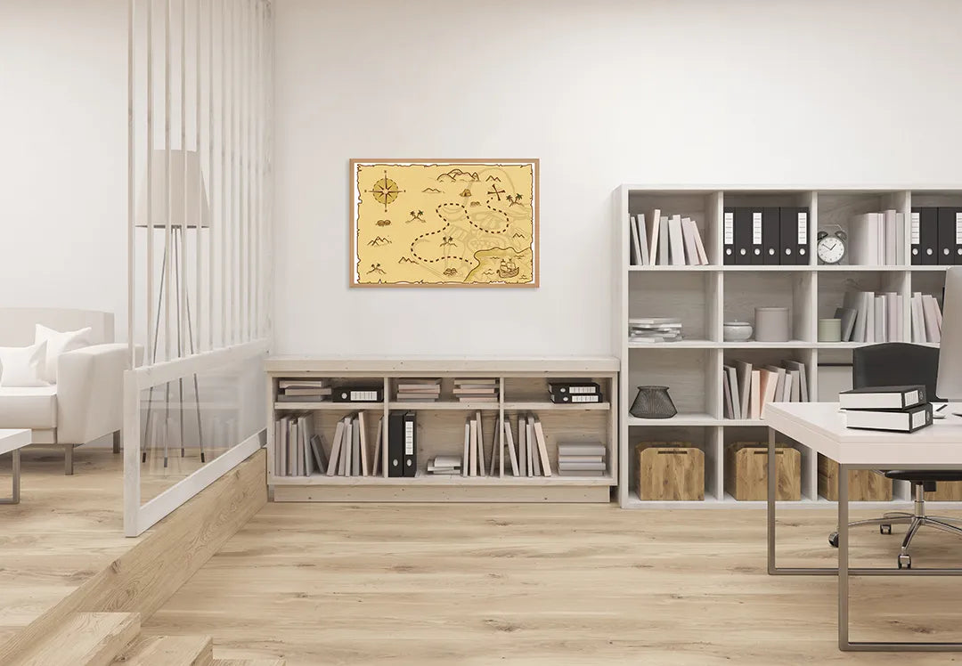 Metall Magnetboard mit hochwertigem Alte Schatzkarte Design