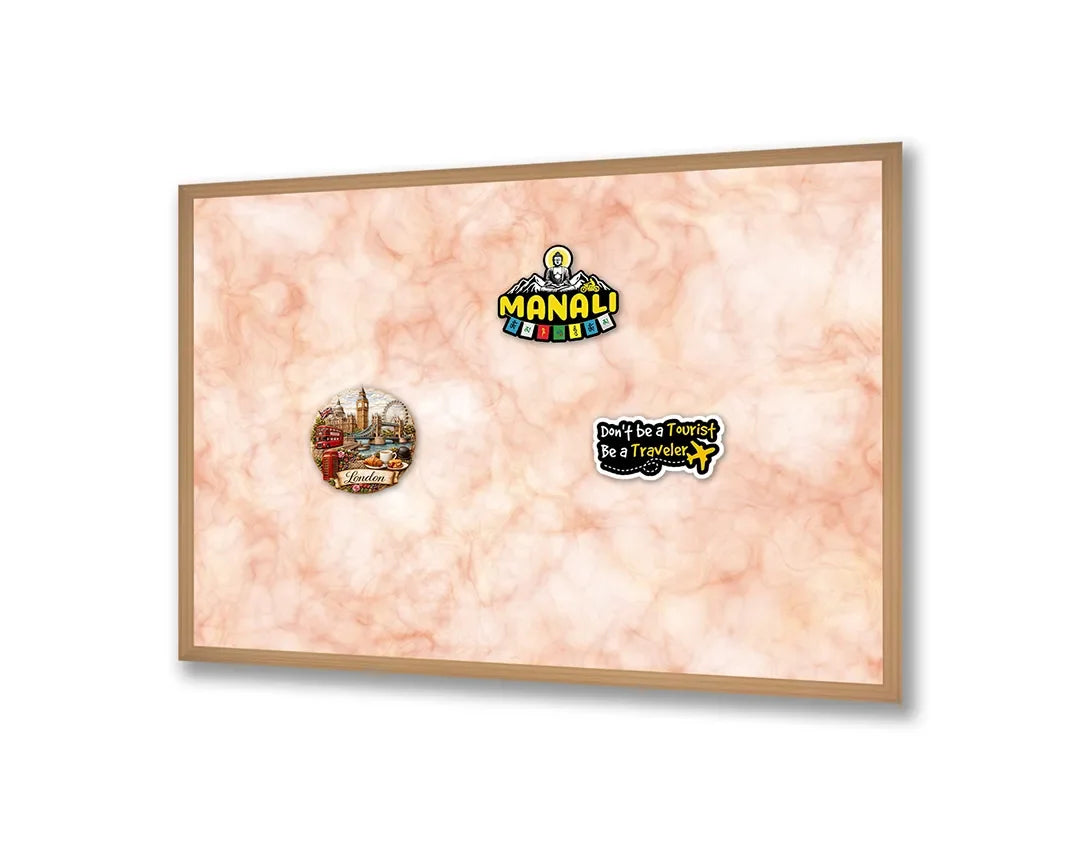Metall Magnetboard mit hochwertigem Rosa Marmor Textur Design