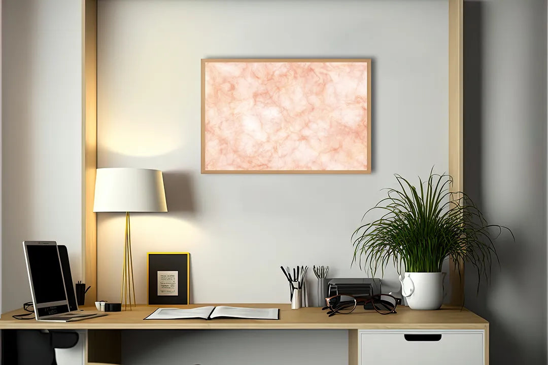 Metall Magnetboard mit hochwertigem Rosa Marmor Textur Design