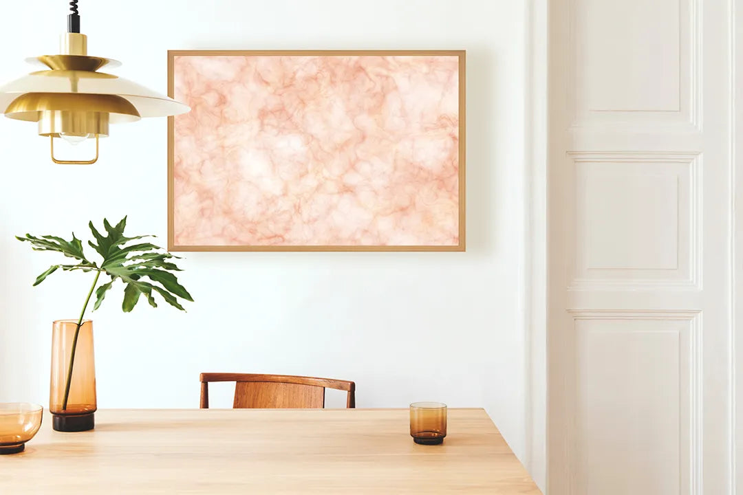 Metall Magnetboard mit hochwertigem Rosa Marmor Textur Design