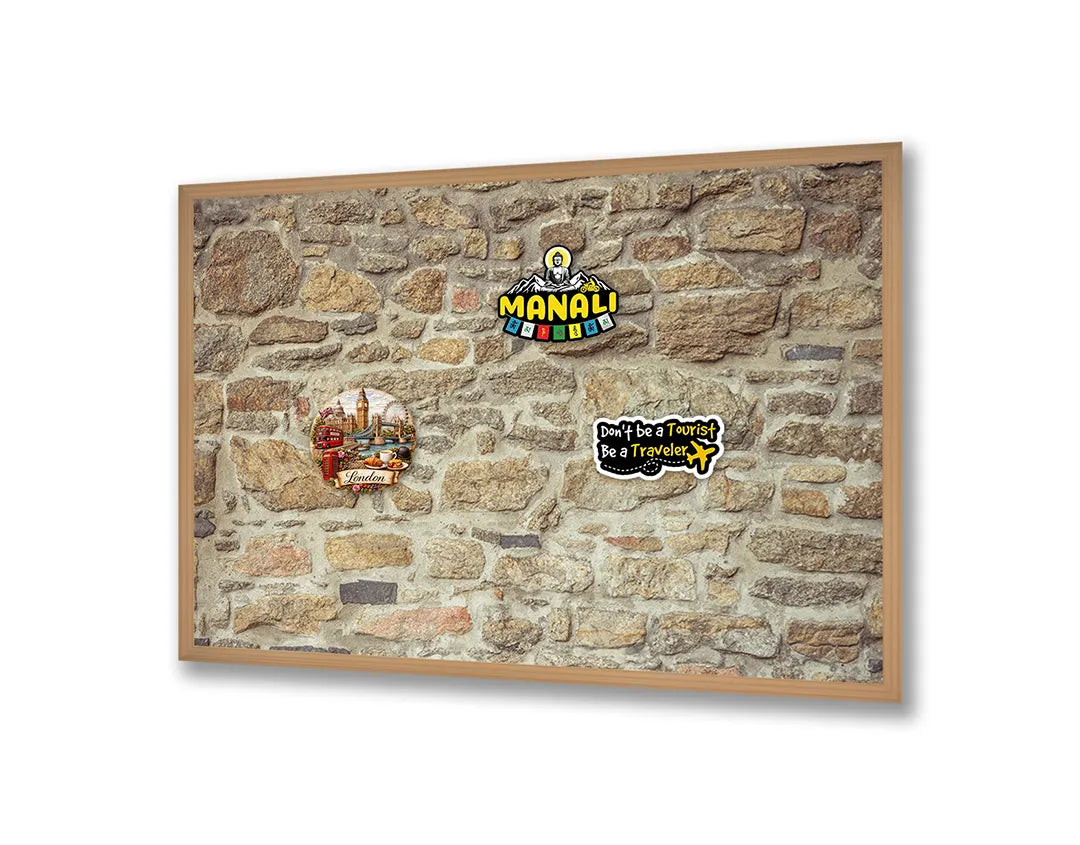 Metall Magnetboard mit hochwertigem Authentieke Steine Wand Design