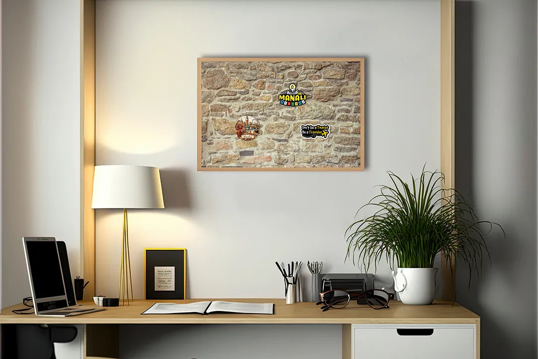 Metall Magnetboard mit hochwertigem Authentieke Steine Wand Design