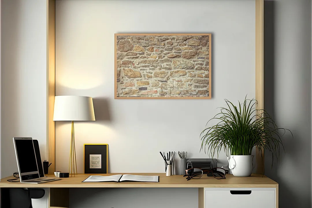 Metall Magnetboard mit hochwertigem Authentieke Steine Wand Design