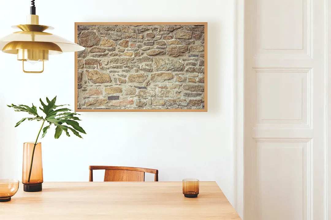 Metall Magnetboard mit hochwertigem Authentieke Steine Wand Design