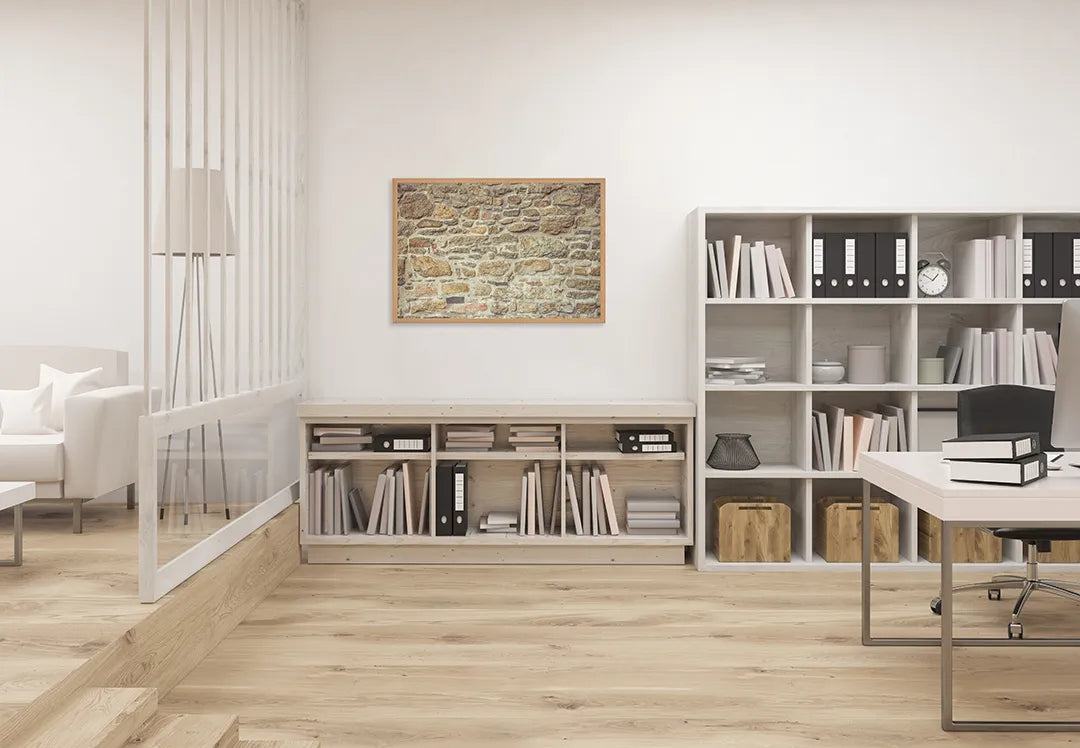 Metall Magnetboard mit hochwertigem Authentieke Steine Wand Design