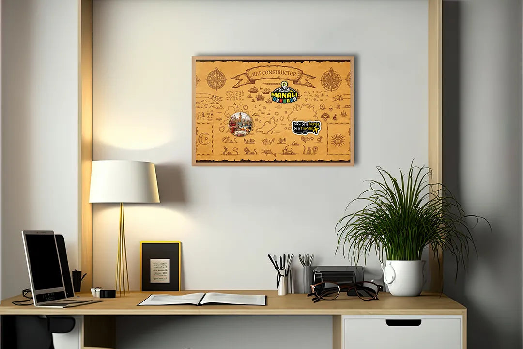Metall Magnetboard mit hochwertigem Alte Schatzkarte Piraten Design