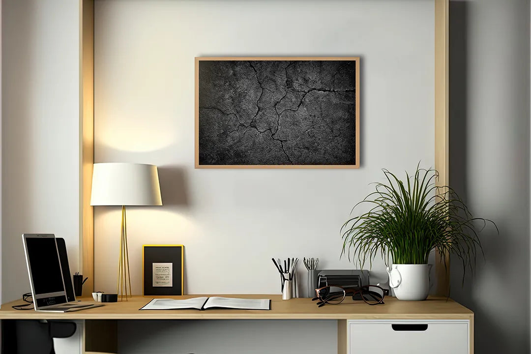 Metall Magnetboard mit hochwertigem Gebarsten Dunkel Asfalt Design