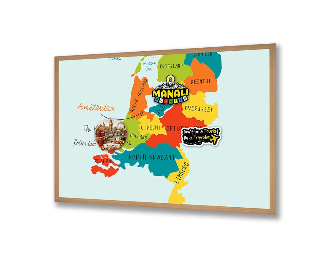 Metall Magnetboard mit hochwertigem Farbige Provinciekaart Von Niederlande Design