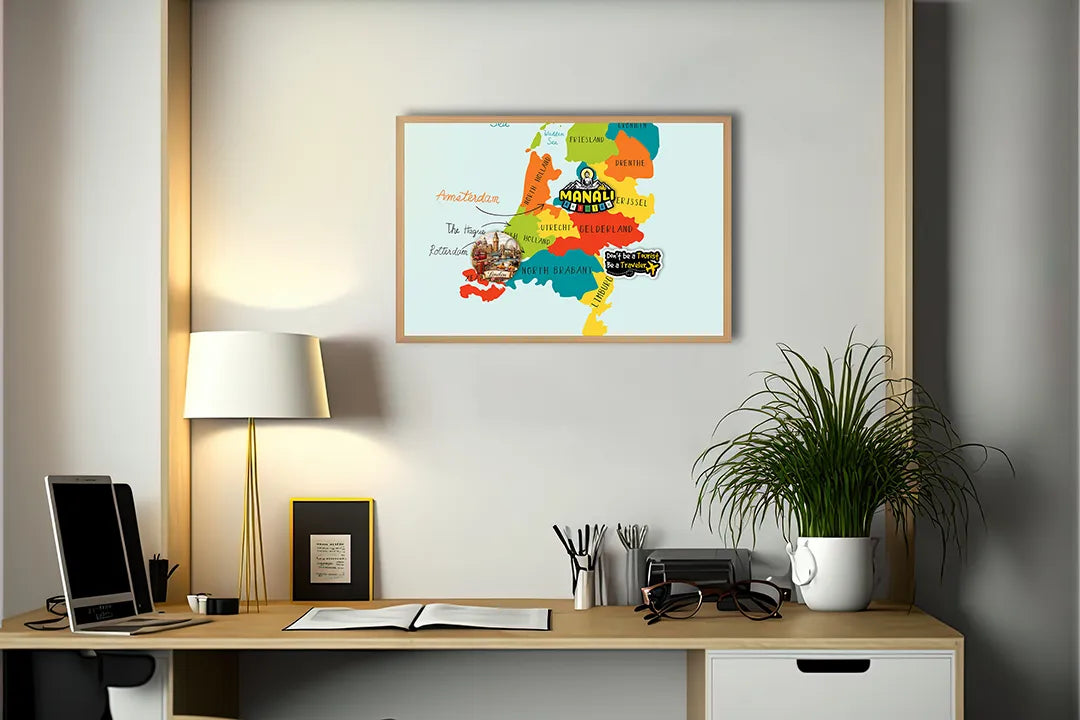 Metall Magnetboard mit hochwertigem Farbige Provinciekaart Von Niederlande Design