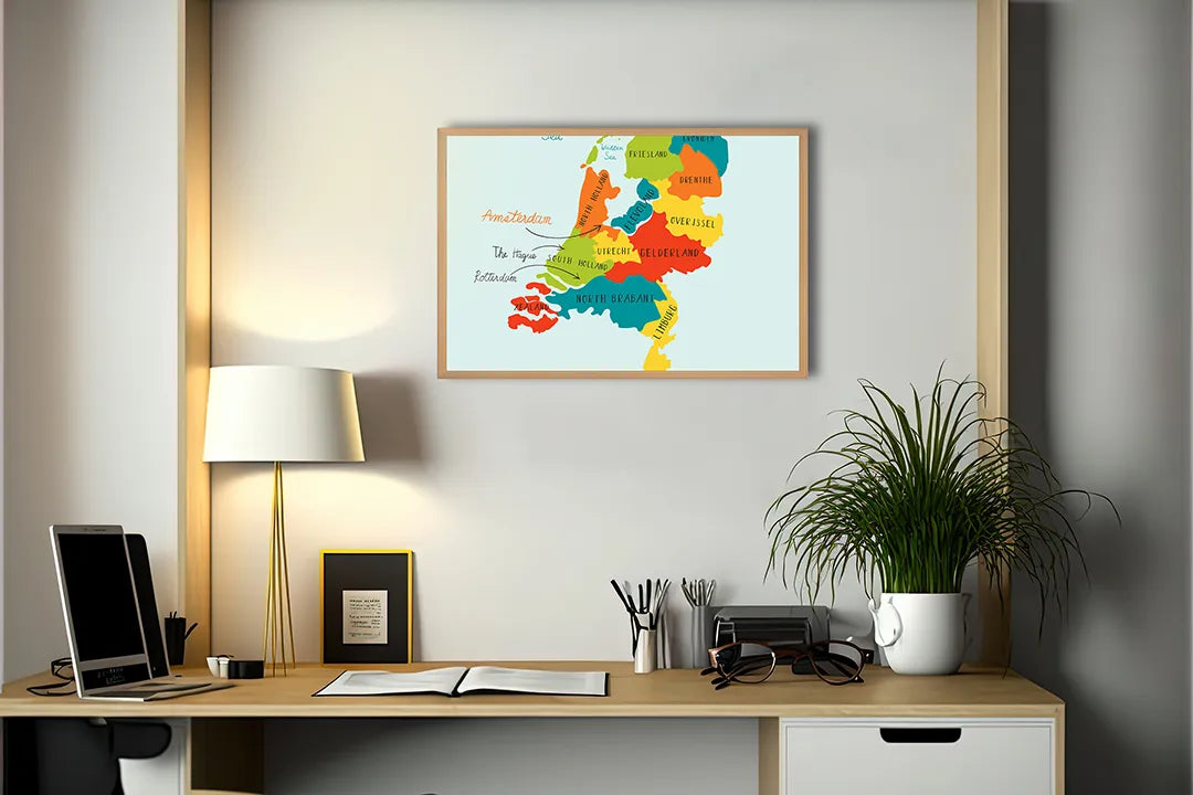 Metall Magnetboard mit hochwertigem Farbige Provinciekaart Von Niederlande Design
