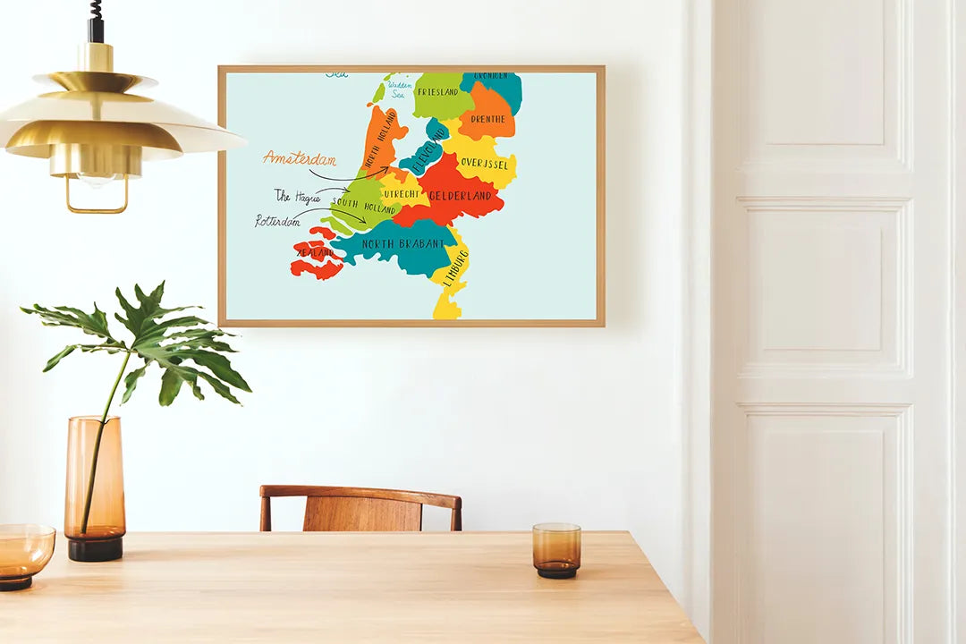 Metall Magnetboard mit hochwertigem Farbige Provinciekaart Von Niederlande Design