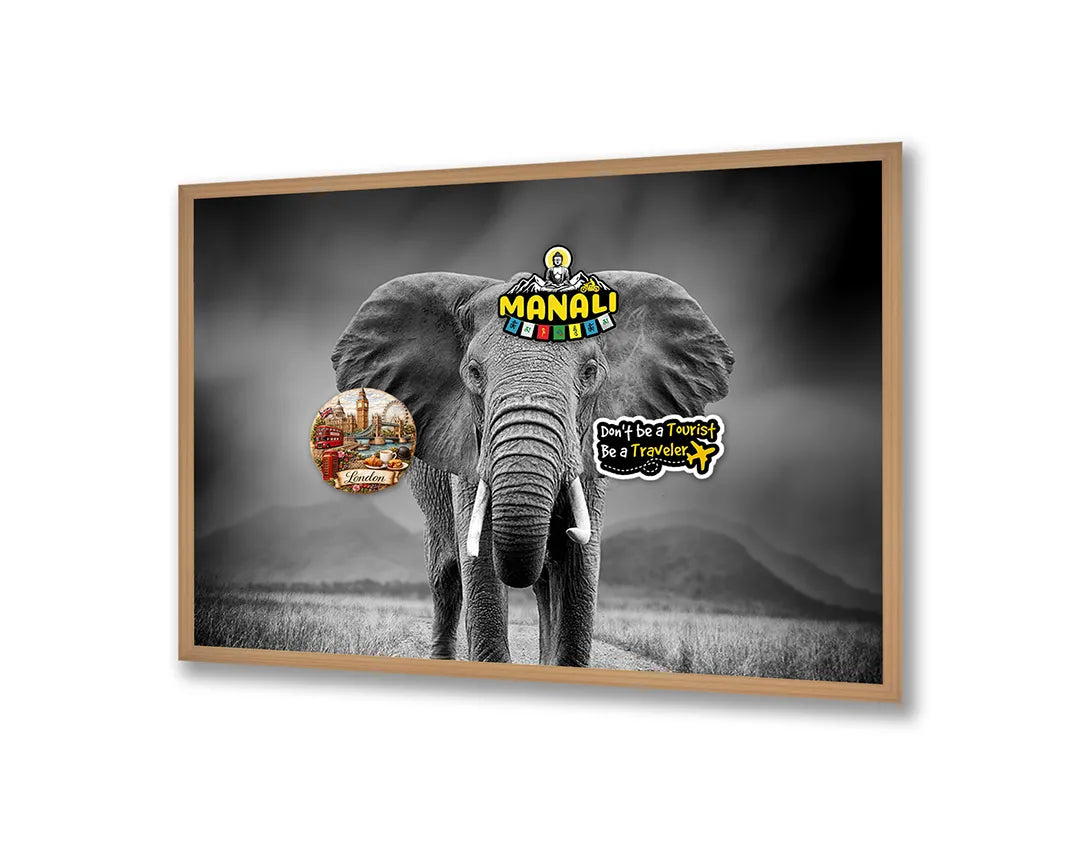 Metall Magnetboard mit hochwertigem Portret Von Ein Elefant Design