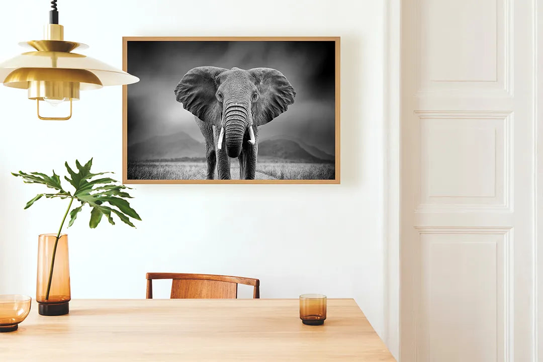 Metall Magnetboard mit hochwertigem Portret Von Ein Elefant Design