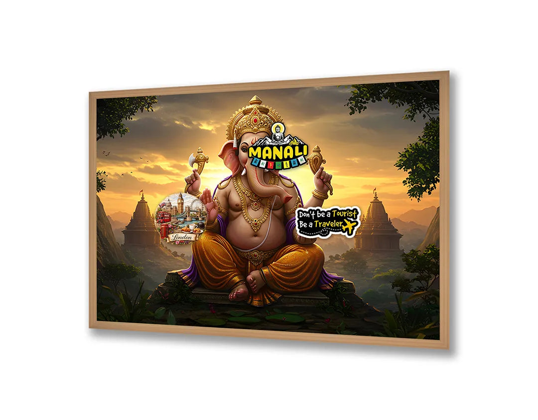 Metall Magnetboard mit hochwertigem Ganesha Gottheit Licht Design