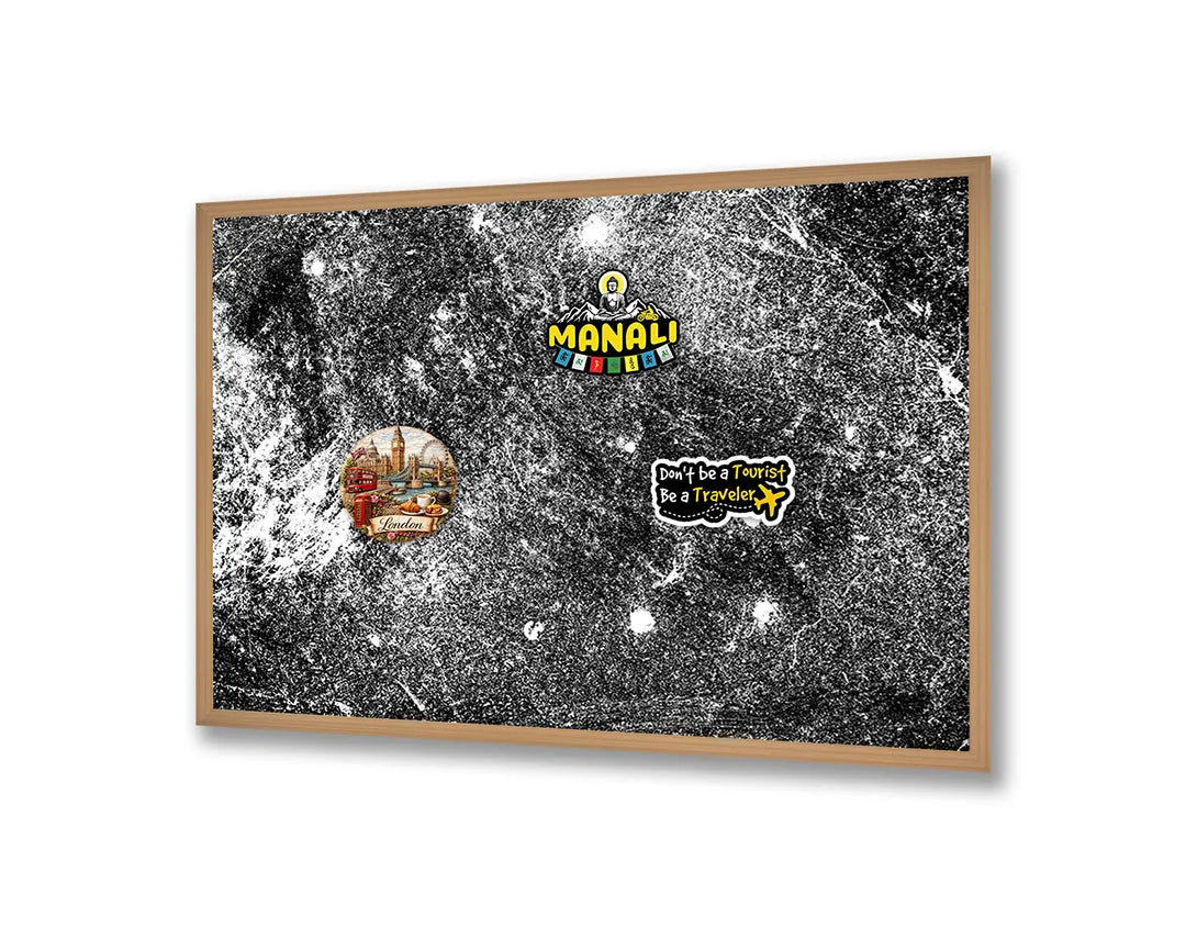 Metall Magnetboard mit hochwertigem Galaxie schwarz weiß Design