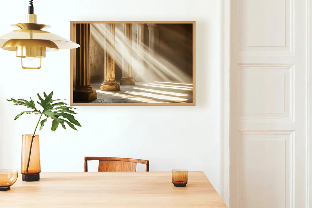 Metall Magnetboard mit hochwertigem Sonnenstrahlen durch Säulen Design