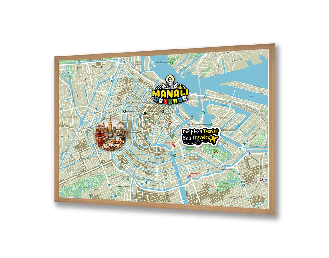 Metall Magnetboard mit hochwertigem Detaillierte Stadskaart Von Amsterdam Design