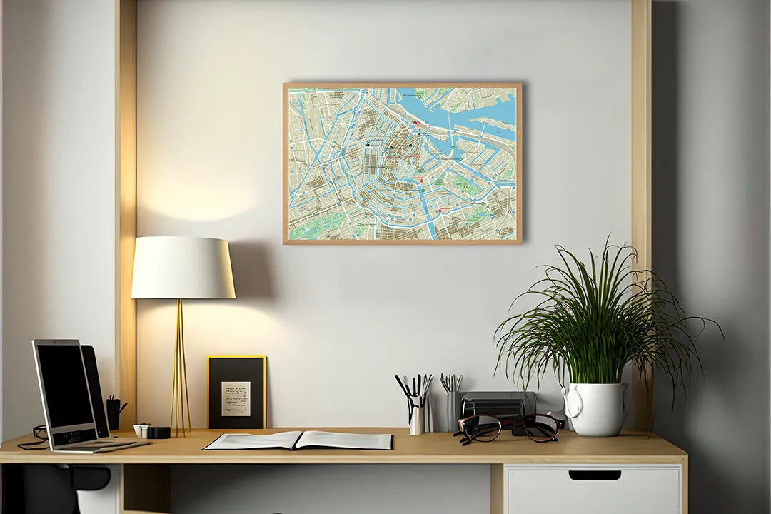 Metall Magnetboard mit hochwertigem Detaillierte Stadskaart Von Amsterdam Design