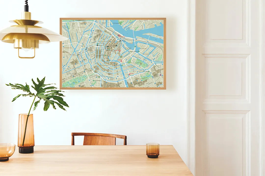 Metall Magnetboard mit hochwertigem Detaillierte Stadskaart Von Amsterdam Design