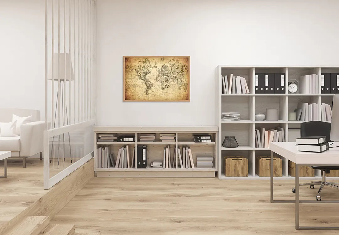 Metall Magnetboard mit hochwertigem Alte Weltkarte Mit Textur Design