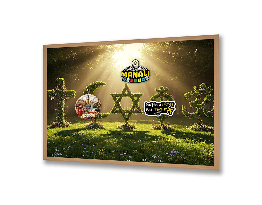 Metall Magnetboard mit hochwertigem Religiöse Symbole Holz Natur Design