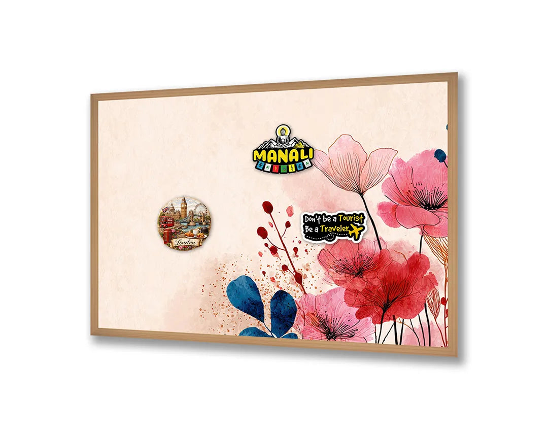 Metall Magnetboard mit hochwertigem Rote Mohnblumen weiche Hintergrund Design