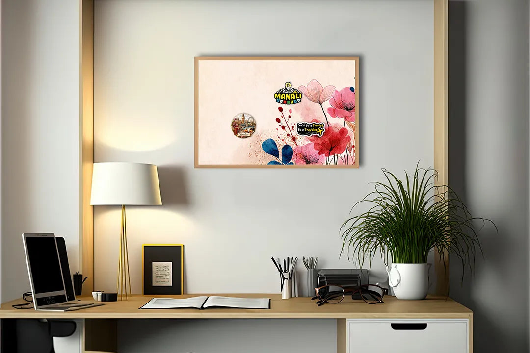 Metall Magnetboard mit hochwertigem Rote Mohnblumen weiche Hintergrund Design