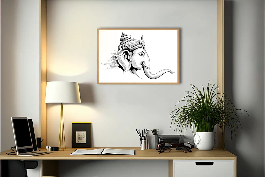 Metall Magnetboard mit hochwertigem Elefant mit Mandala Muster Design