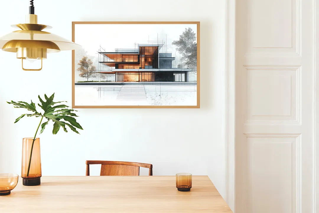 Metall Magnetboard mit hochwertigem Modern Haus Architektur Ufer Design