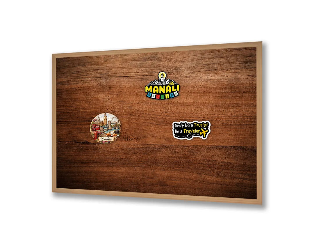 Metall Magnetboard mit hochwertigem Horizontaal Bruin Holz Design