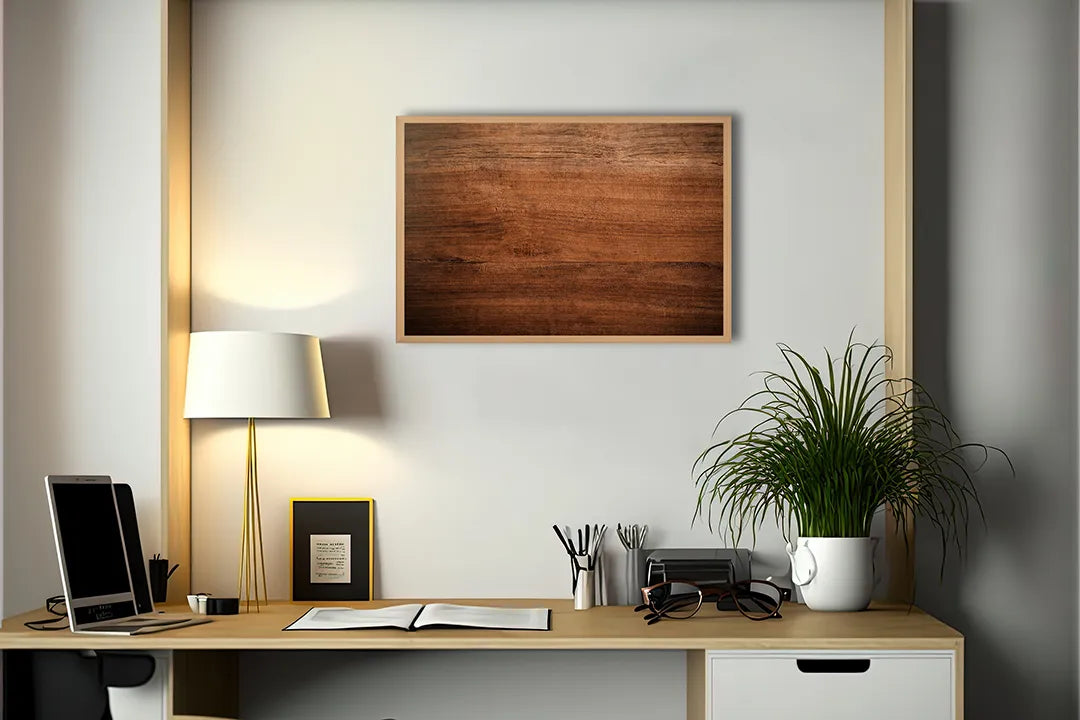 Metall Magnetboard mit hochwertigem Horizontaal Bruin Holz Design