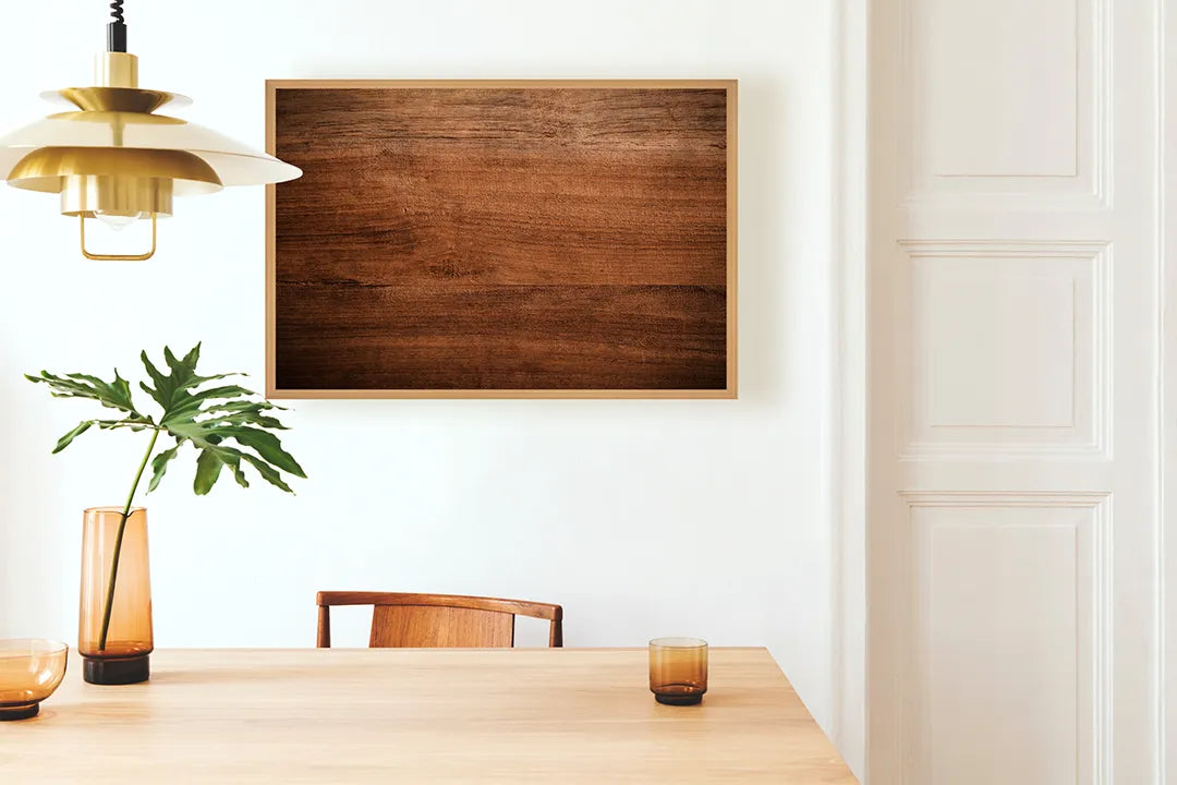 Metall Magnetboard mit hochwertigem Horizontaal Bruin Holz Design
