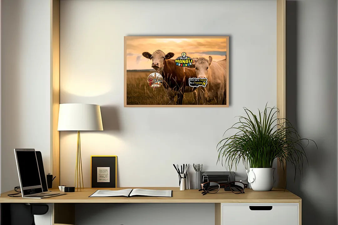 Metall Magnetboard mit hochwertigem Twee Koeien In Der Weide Design